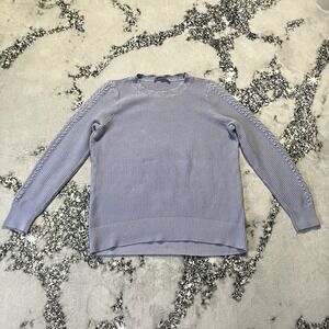 Loft Sweater Women Size L Light Purple Textured Knit Bobble Detailed Sleeve Crew